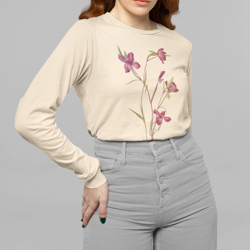 Farewell to Spring Vintage Floral Print Long Sleeve Graphic Tee T-shirt S M L XL